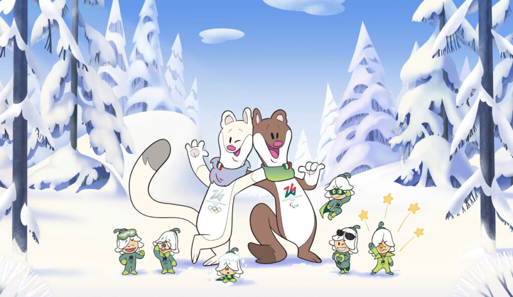 2026年ミラノ・コルティナ オリンピック・パラリンピック冬季競技大会のマスコットキャラクター「ティナ」と「ミロ」そして「ザ・フロ」